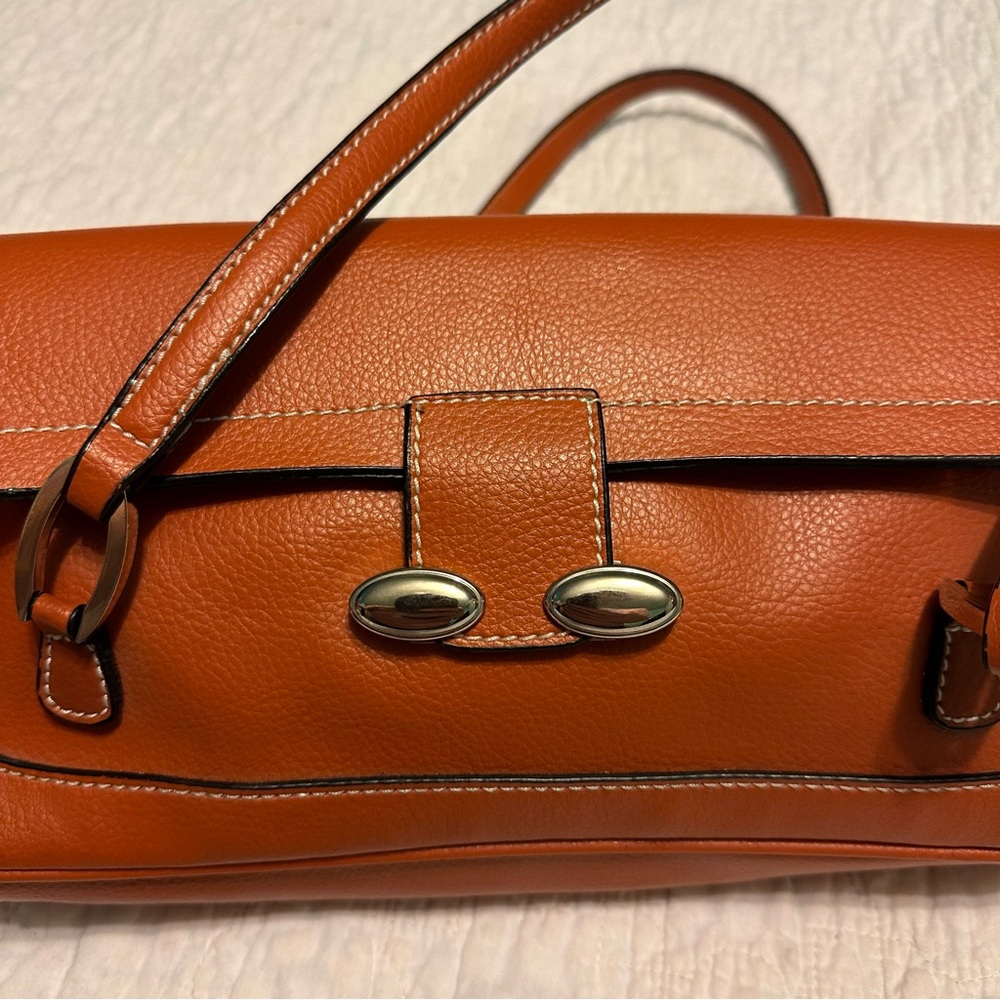 Botox Cosmetic Satchel Type Bag Orange / Brown Color Great Preowned Condition - Picture 3 of 15